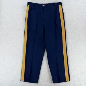 DSCP Royal Park Uniforms Dress Pants Mens 38R Navy Yellow Stripe Military Army